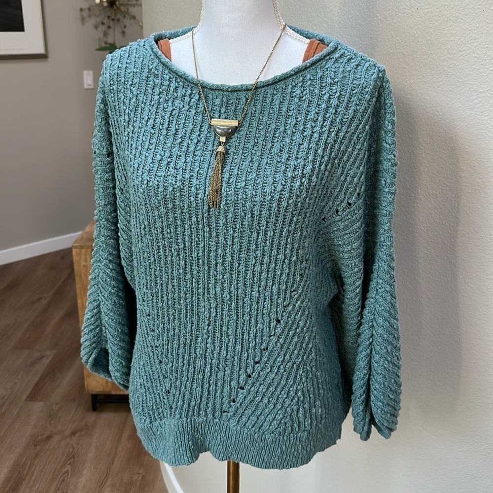Coldwater Creek New Angles Cotton Slub Sweater in Shale Green
Style #24375